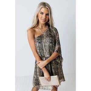 NEW MERITT you had me at cocktails mini dress in snake